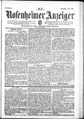 Rosenheimer Anzeiger Donnerstag 5. April 1906