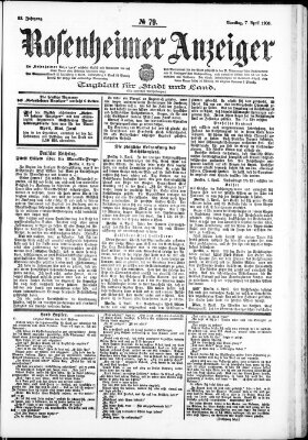 Rosenheimer Anzeiger Samstag 7. April 1906