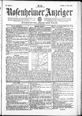 Rosenheimer Anzeiger Dienstag 10. April 1906