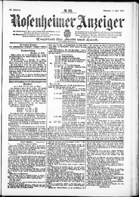 Rosenheimer Anzeiger Mittwoch 11. April 1906