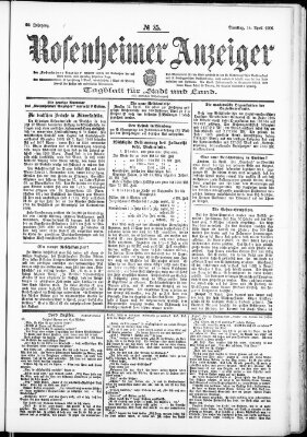 Rosenheimer Anzeiger Samstag 14. April 1906