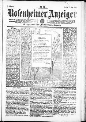 Rosenheimer Anzeiger Sonntag 15. April 1906