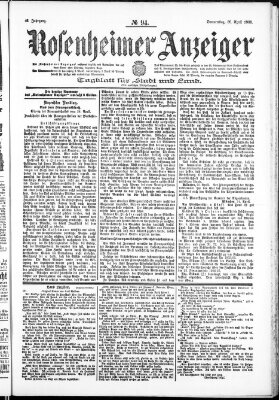 Rosenheimer Anzeiger Donnerstag 26. April 1906