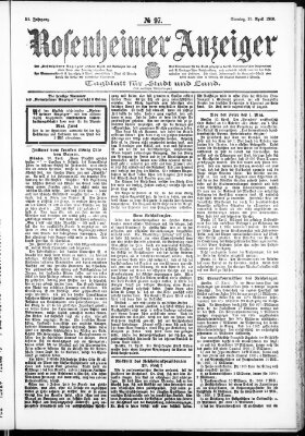 Rosenheimer Anzeiger Sonntag 29. April 1906