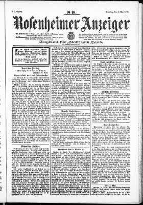 Rosenheimer Anzeiger Dienstag 1. Mai 1906