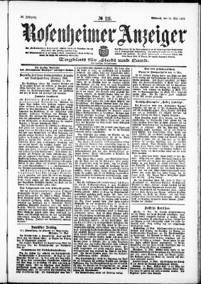 Rosenheimer Anzeiger Mittwoch 16. Mai 1906