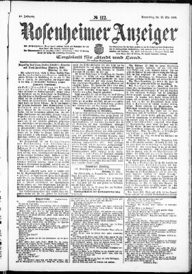 Rosenheimer Anzeiger Donnerstag 17. Mai 1906