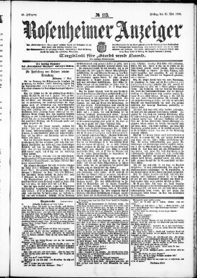 Rosenheimer Anzeiger Freitag 18. Mai 1906