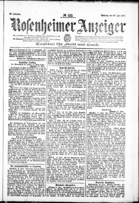 Rosenheimer Anzeiger Mittwoch 27. Juni 1906