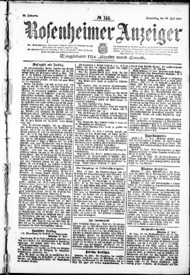 Rosenheimer Anzeiger Donnerstag 28. Juni 1906