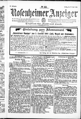 Rosenheimer Anzeiger Freitag 29. Juni 1906