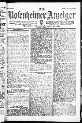 Rosenheimer Anzeiger Freitag 20. Juli 1906