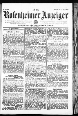 Rosenheimer Anzeiger Mittwoch 15. August 1906