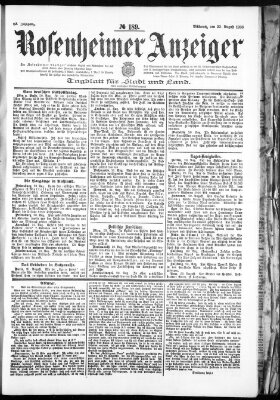 Rosenheimer Anzeiger Mittwoch 22. August 1906