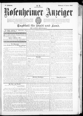 Rosenheimer Anzeiger Mittwoch 9. Januar 1907