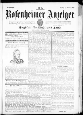 Rosenheimer Anzeiger Freitag 11. Januar 1907