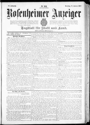 Rosenheimer Anzeiger Dienstag 15. Januar 1907