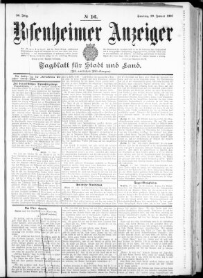 Rosenheimer Anzeiger Samstag 19. Januar 1907