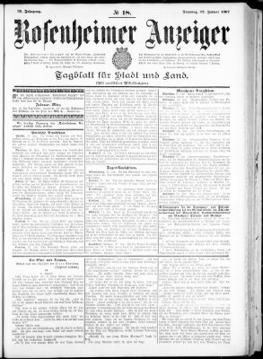 Rosenheimer Anzeiger Dienstag 22. Januar 1907