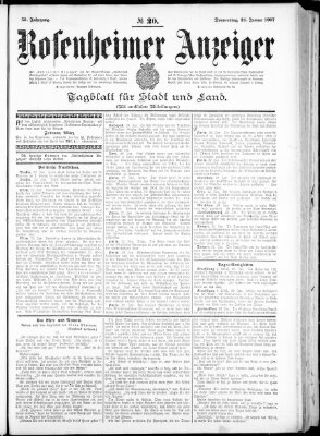 Rosenheimer Anzeiger Montag 21. Januar 1907