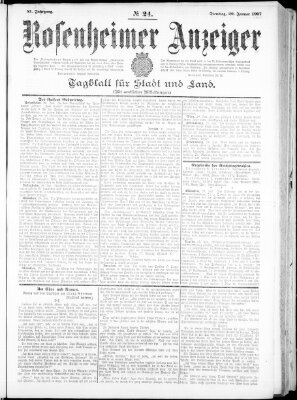 Rosenheimer Anzeiger Dienstag 29. Januar 1907