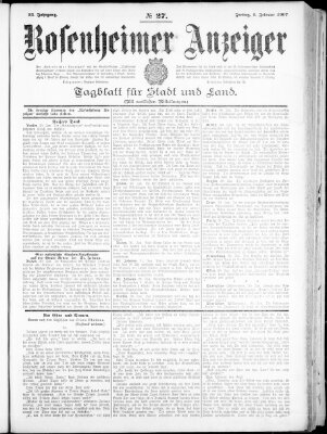 Rosenheimer Anzeiger Freitag 1. Februar 1907