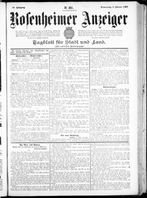 Rosenheimer Anzeiger Donnerstag 7. Februar 1907