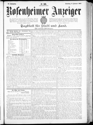 Rosenheimer Anzeiger Samstag 9. Februar 1907