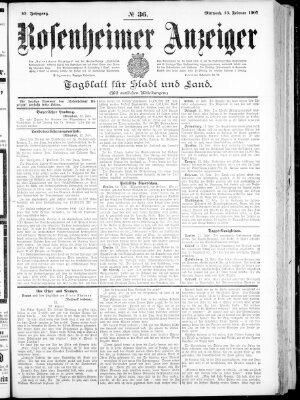 Rosenheimer Anzeiger Mittwoch 13. Februar 1907