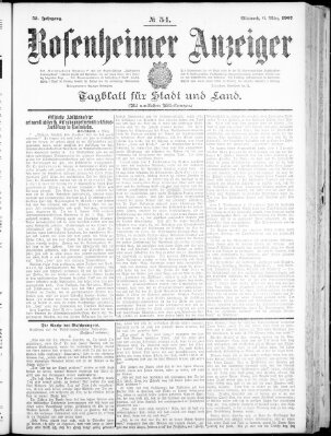 Rosenheimer Anzeiger Mittwoch 6. März 1907