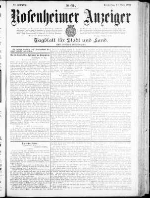 Rosenheimer Anzeiger Donnerstag 14. März 1907