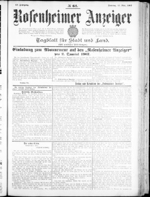 Rosenheimer Anzeiger Sonntag 17. März 1907