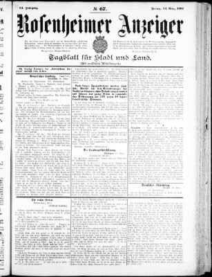 Rosenheimer Anzeiger Freitag 22. März 1907