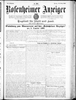 Rosenheimer Anzeiger Freitag 29. März 1907