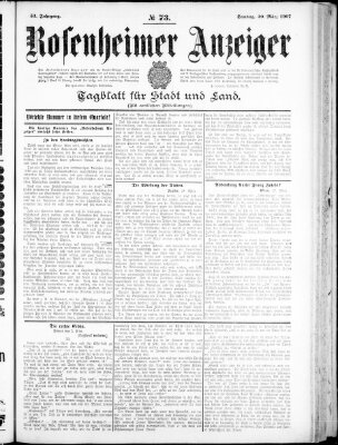 Rosenheimer Anzeiger Samstag 30. März 1907