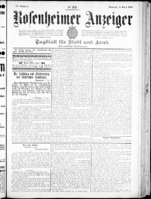 Rosenheimer Anzeiger Mittwoch 3. April 1907