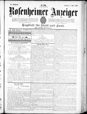 Rosenheimer Anzeiger Sonntag 7. April 1907