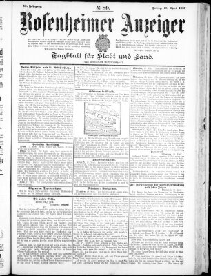 Rosenheimer Anzeiger Freitag 19. April 1907