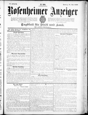 Rosenheimer Anzeiger Samstag 20. April 1907