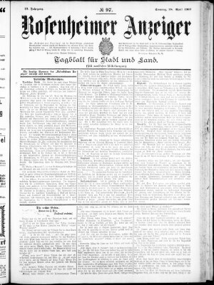 Rosenheimer Anzeiger Sonntag 28. April 1907