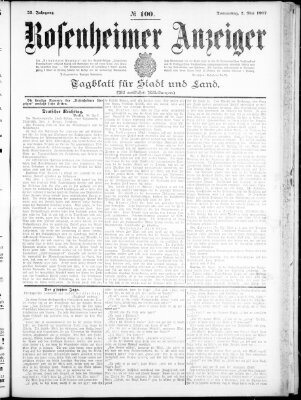 Rosenheimer Anzeiger Donnerstag 2. Mai 1907