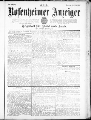 Rosenheimer Anzeiger Samstag 18. Mai 1907