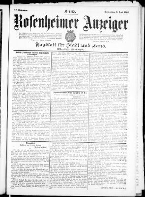 Rosenheimer Anzeiger Donnerstag 6. Juni 1907