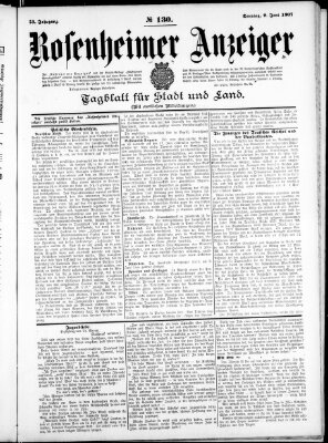 Rosenheimer Anzeiger Sonntag 9. Juni 1907