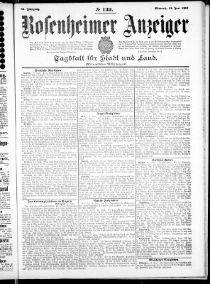 Rosenheimer Anzeiger Mittwoch 12. Juni 1907