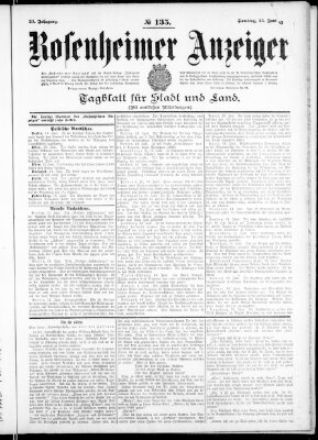 Rosenheimer Anzeiger Samstag 15. Juni 1907