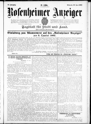 Rosenheimer Anzeiger Mittwoch 19. Juni 1907