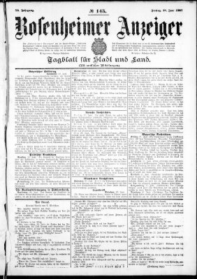 Rosenheimer Anzeiger Freitag 28. Juni 1907