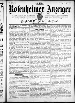 Rosenheimer Anzeiger Dienstag 16. Juli 1907