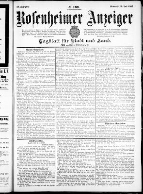 Rosenheimer Anzeiger Mittwoch 17. Juli 1907